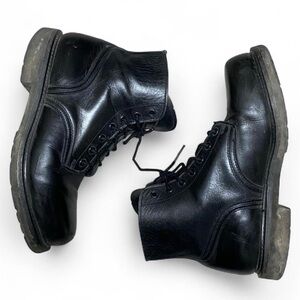 Vintage Black steel toe leather combat boots